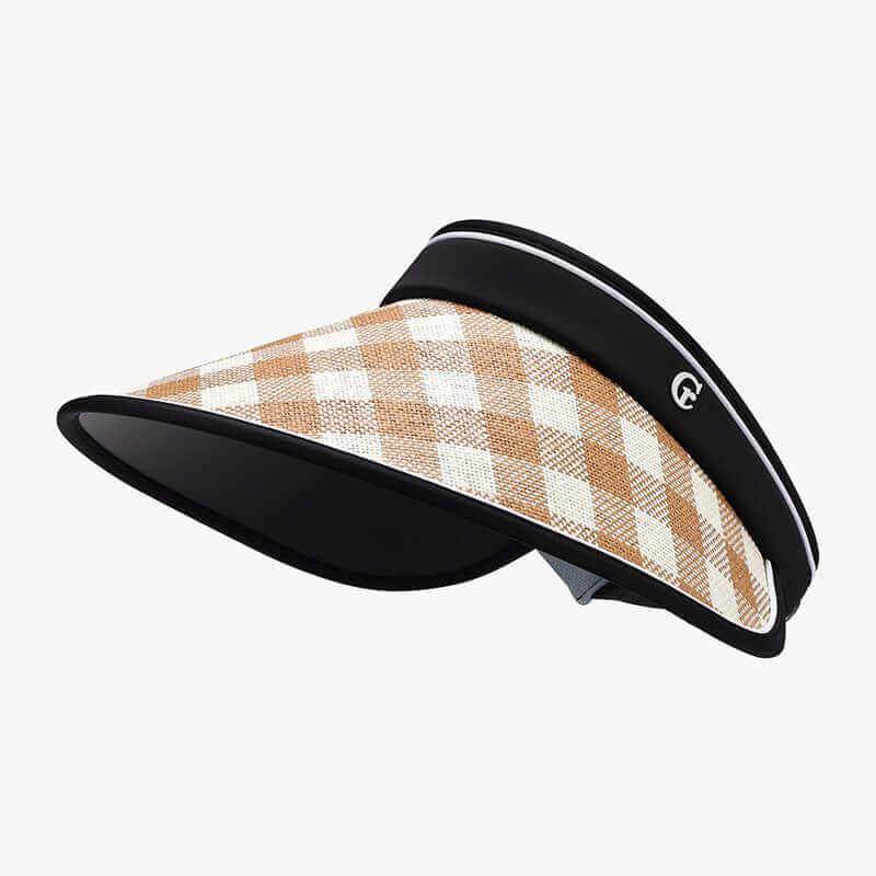 Plaid Natural Grass Adjustable Sun Hat - SAMFILS