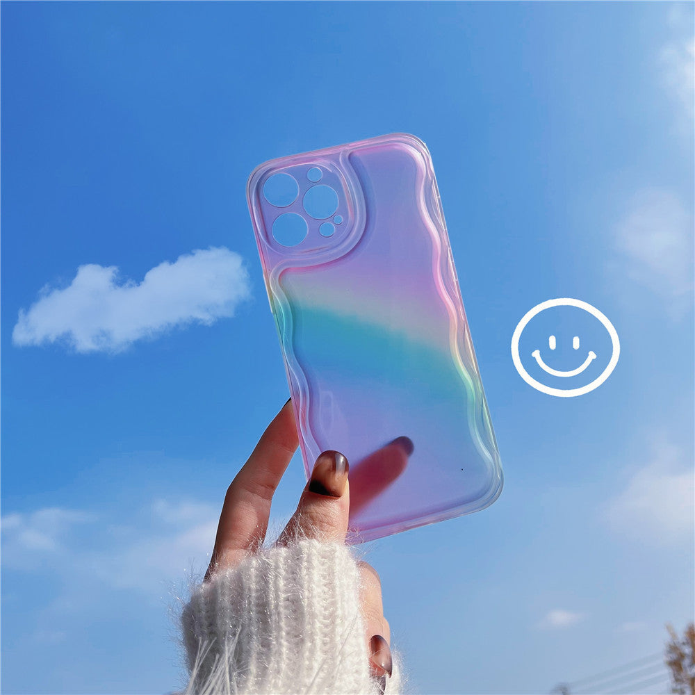 Transparent Rainbow Headset Drop Proof Phone Case