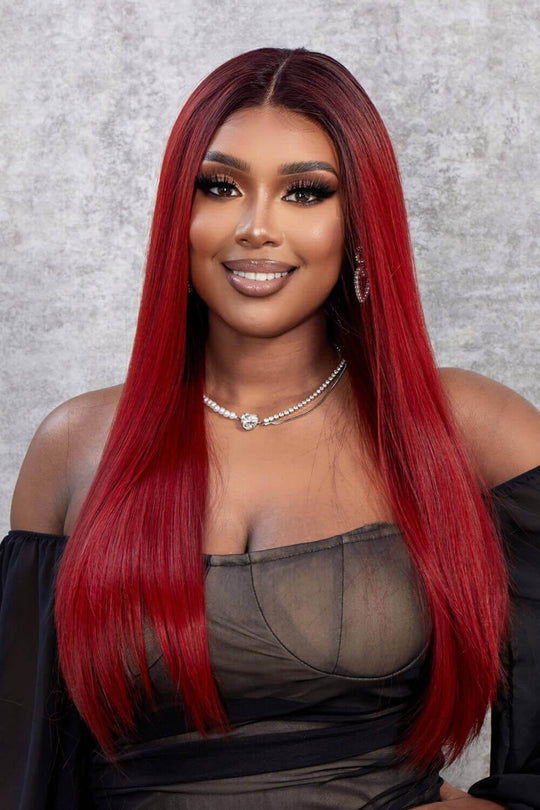 Lace Front Wigs 13*2" Synthetic Straight 26" 150% Density - Samslivos