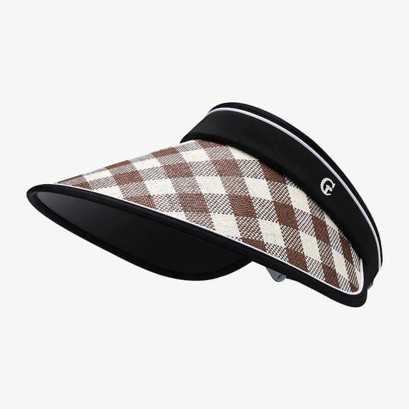 Plaid Natural Grass Adjustable Sun Hat - SAMFILS