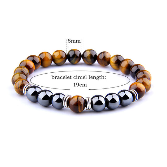 Explosion Style Yellow Tiger Eye Bracelet Fashion Obsidian Alloy