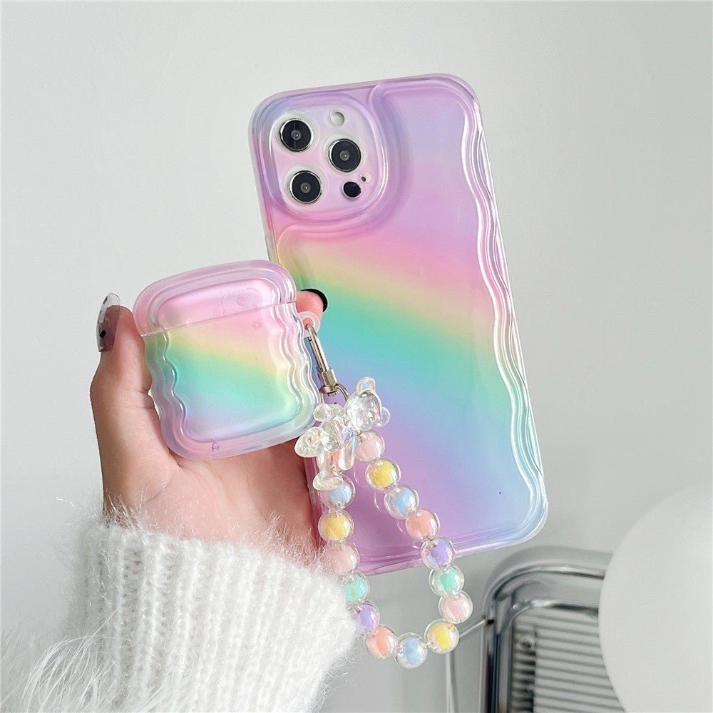 Transparent Rainbow Headset Drop Proof Phone Case