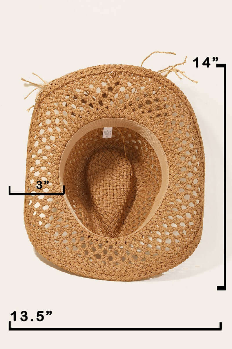 Fame Cowrie Shell Beaded String Straw Hat - Samslivos