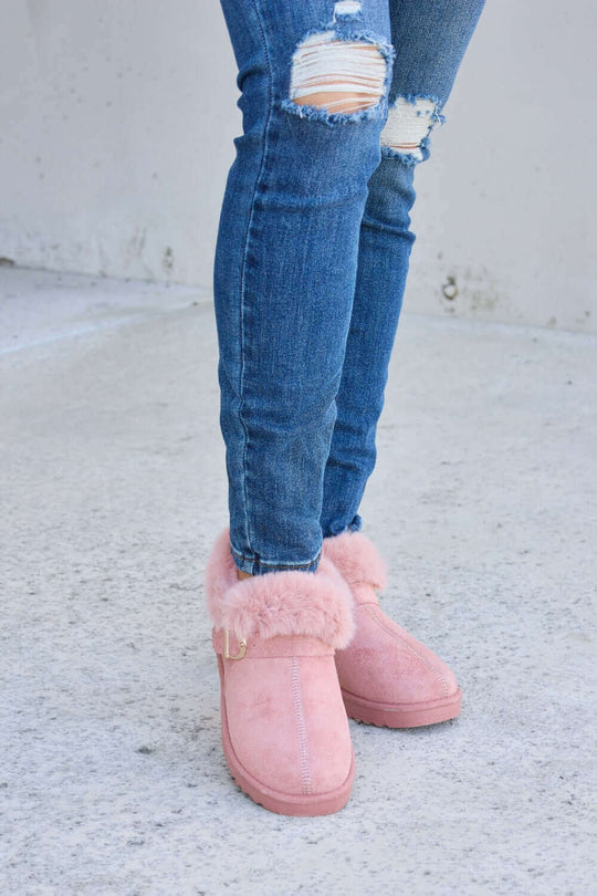 Forever Link Furry Chunky Thermal Ankle Boots - Samslivos