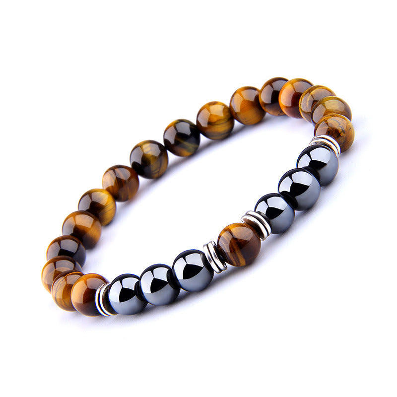 Explosion Style Yellow Tiger Eye Bracelet Fashion Obsidian Alloy