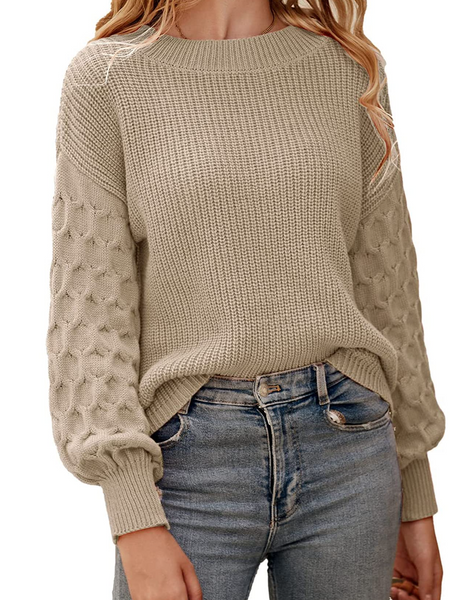 Women's Pullover Sweater Casual Long Sleeve Crewneck Loose - Samslivos