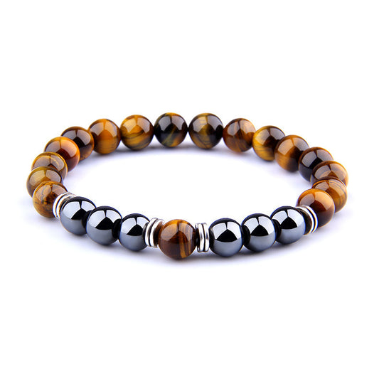 Explosion Style Yellow Tiger Eye Bracelet Fashion Obsidian Alloy