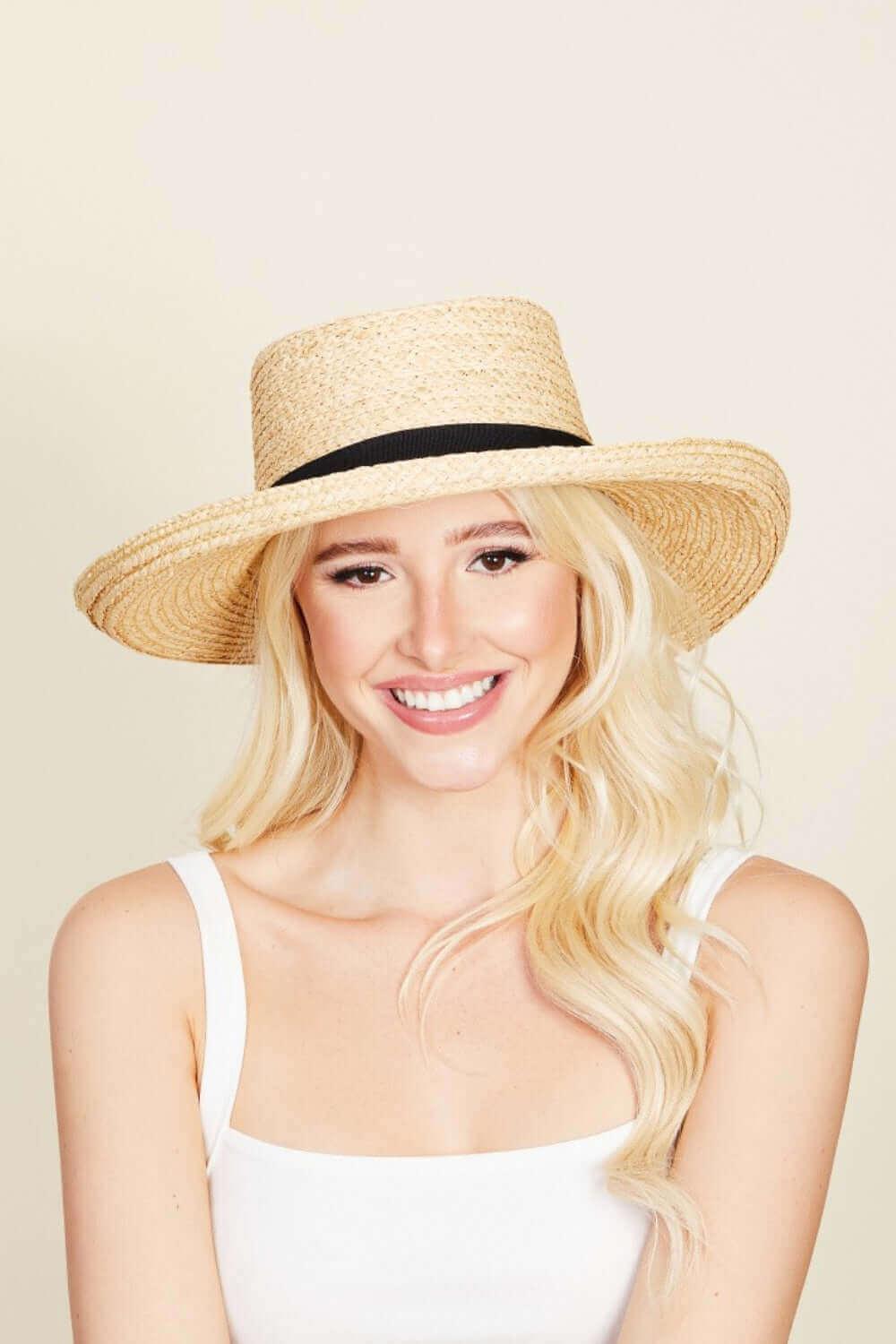 Fame Wide Brim Straw Weave Timeless Look Hat - SAMFILS