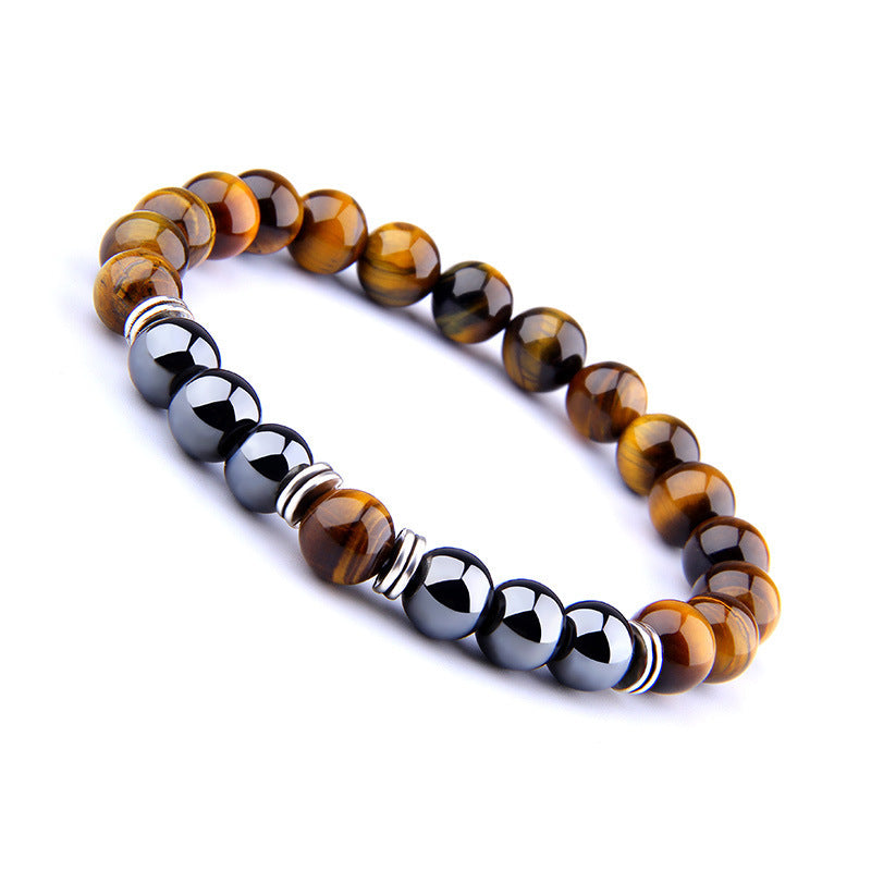 Explosion Style Yellow Tiger Eye Bracelet Fashion Obsidian Alloy