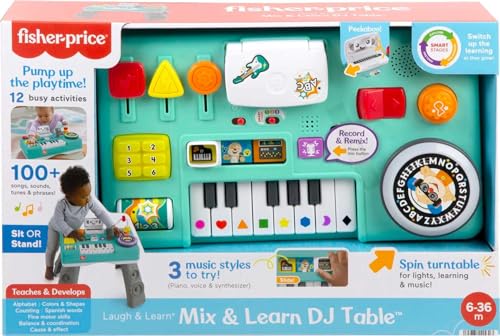 FisherPrice Baby  Toddler Toy Laugh  Learn Mix  Learn DJ Table Musical Activity Center with Lights  Sounds for Infants Ages 6 Months