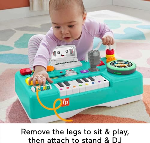 FisherPrice Baby  Toddler Toy Laugh  Learn Mix  Learn DJ Table Musical Activity Center with Lights  Sounds for Infants Ages 6 Months