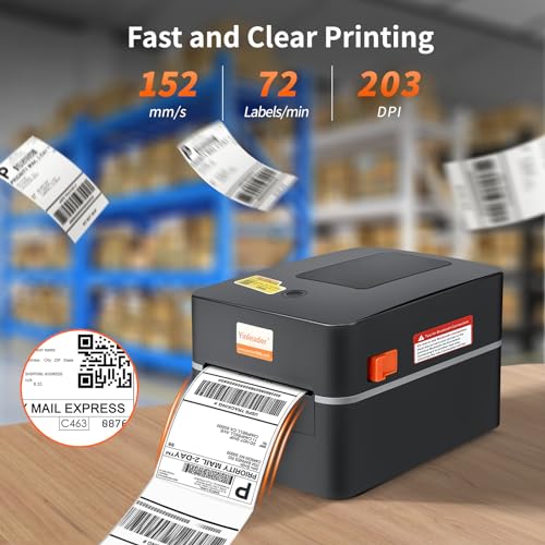 Yinleader Thermal Label Printer Bluetooth, 4x6 Shipping Labels Printer