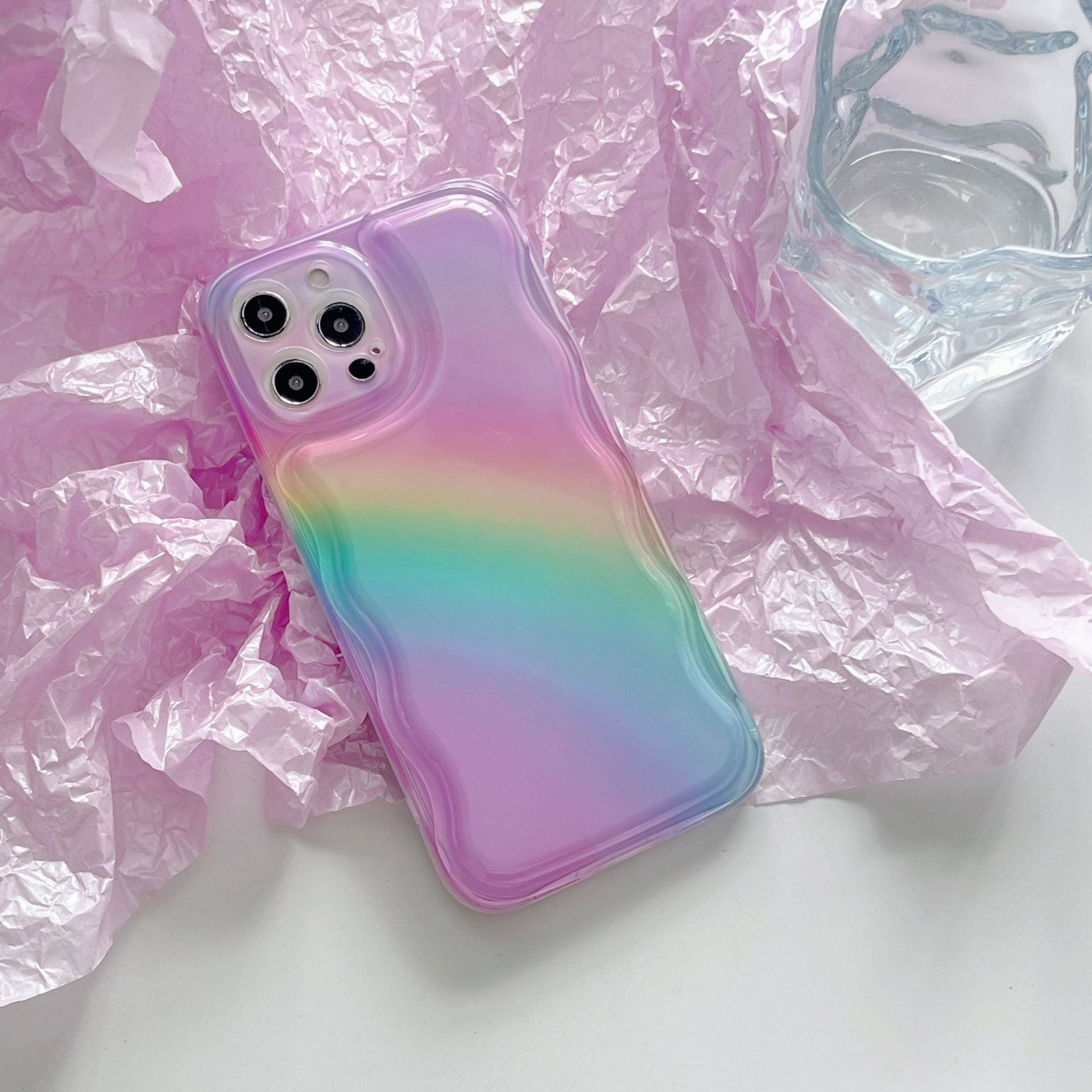 Transparent Rainbow Headset Drop Proof Phone Case