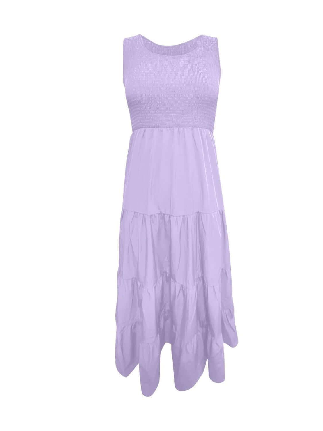 Tiered Smocked Timeless Wide Strap Dress - SAMFILS