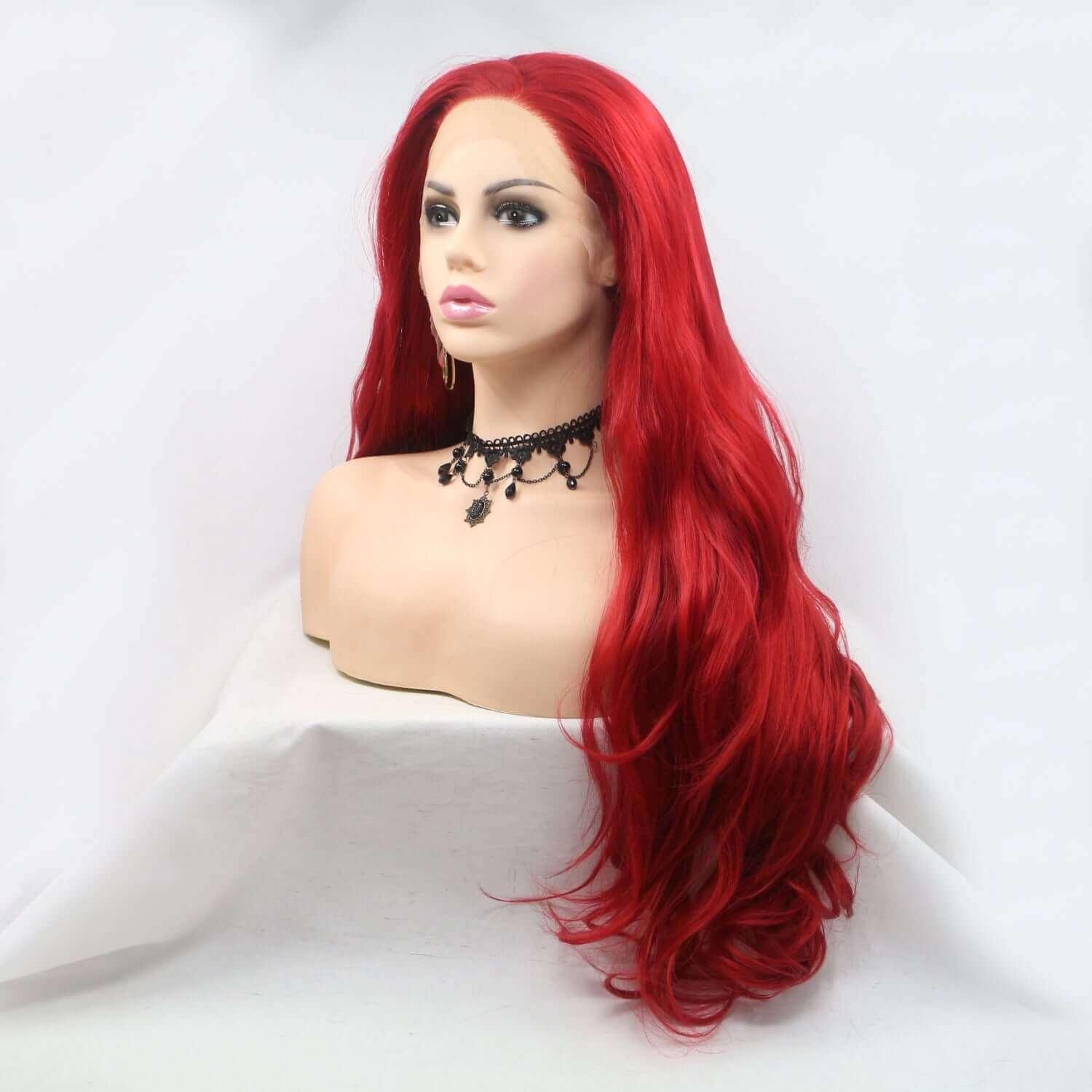 Lace Front Wigs 13*3" Synthetic Long Wavy 24" 130% Density - Samslivos