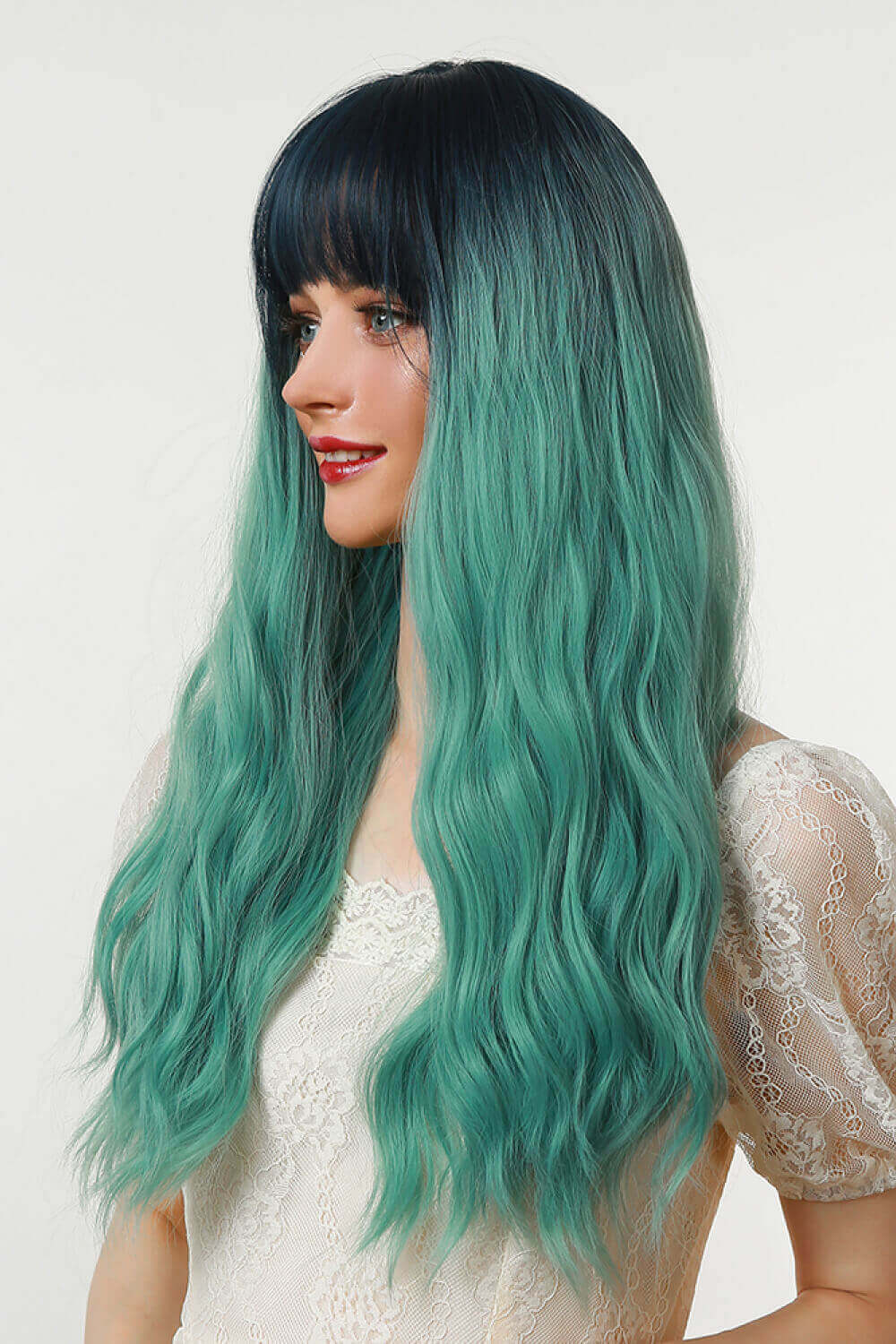 Full-Machine Wigs 13*1" Synthetic Long Wave 26" in Ombre - Samslivos