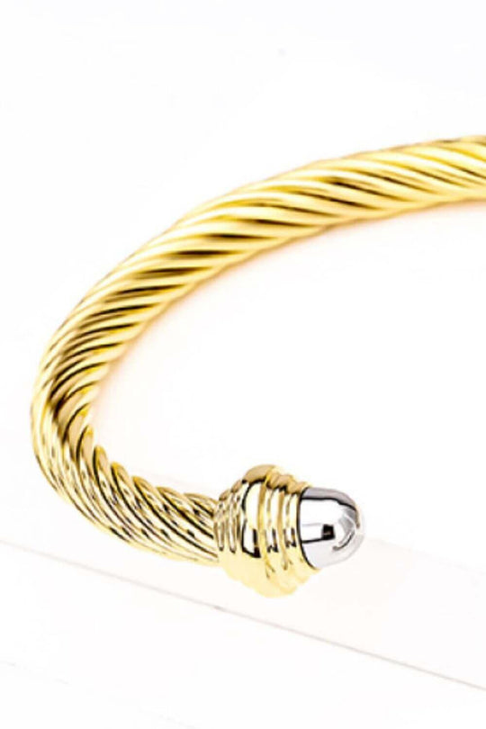 Stainless Steel Twisted Open Bracelet - Samslivos