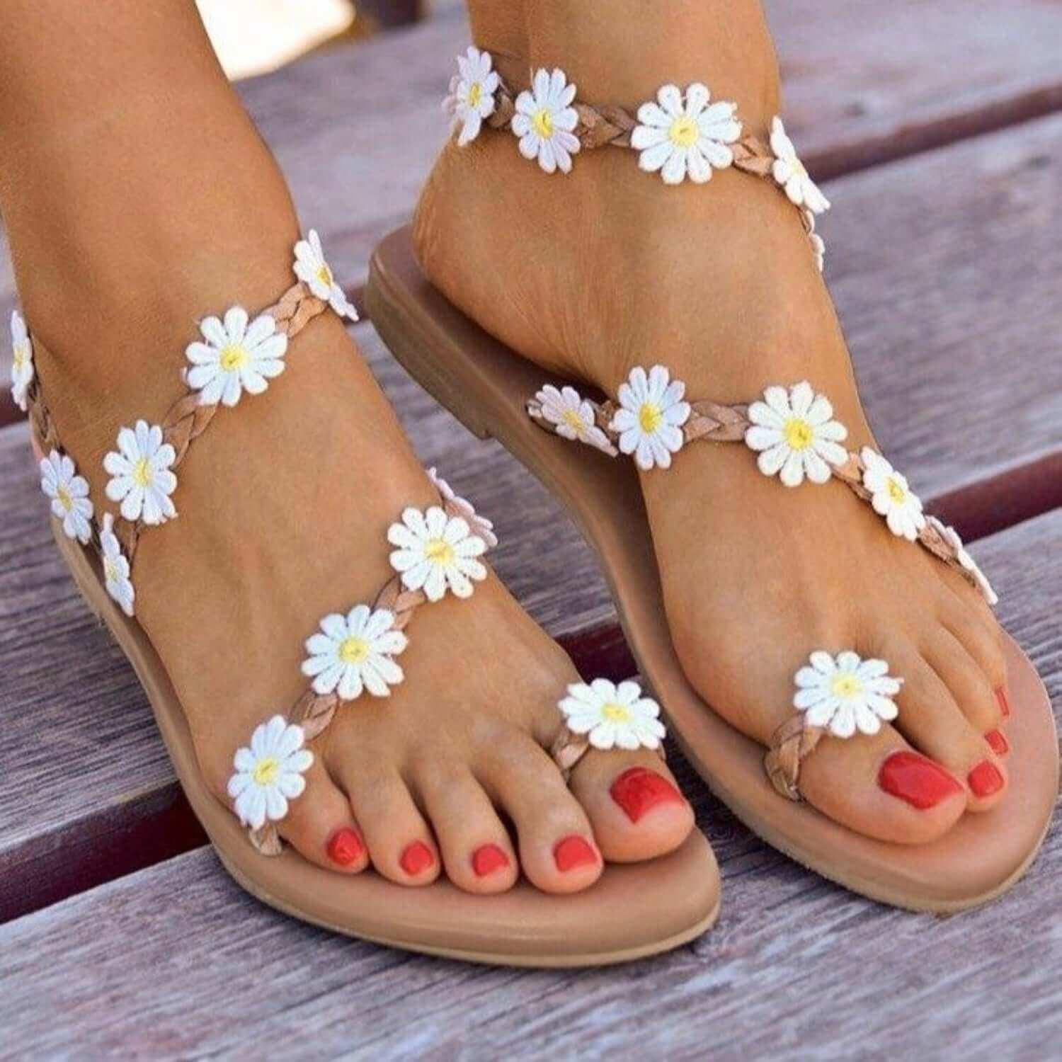 Daisy Open Toe Flat Ultimate Combination Sandals - SAMFILS