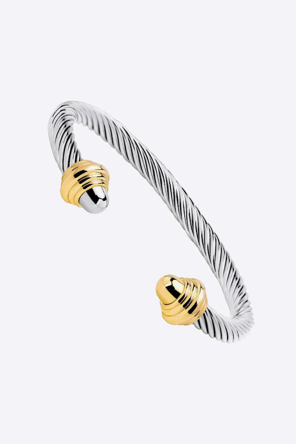 Stainless Steel Twisted Open Bracelet - Samslivos