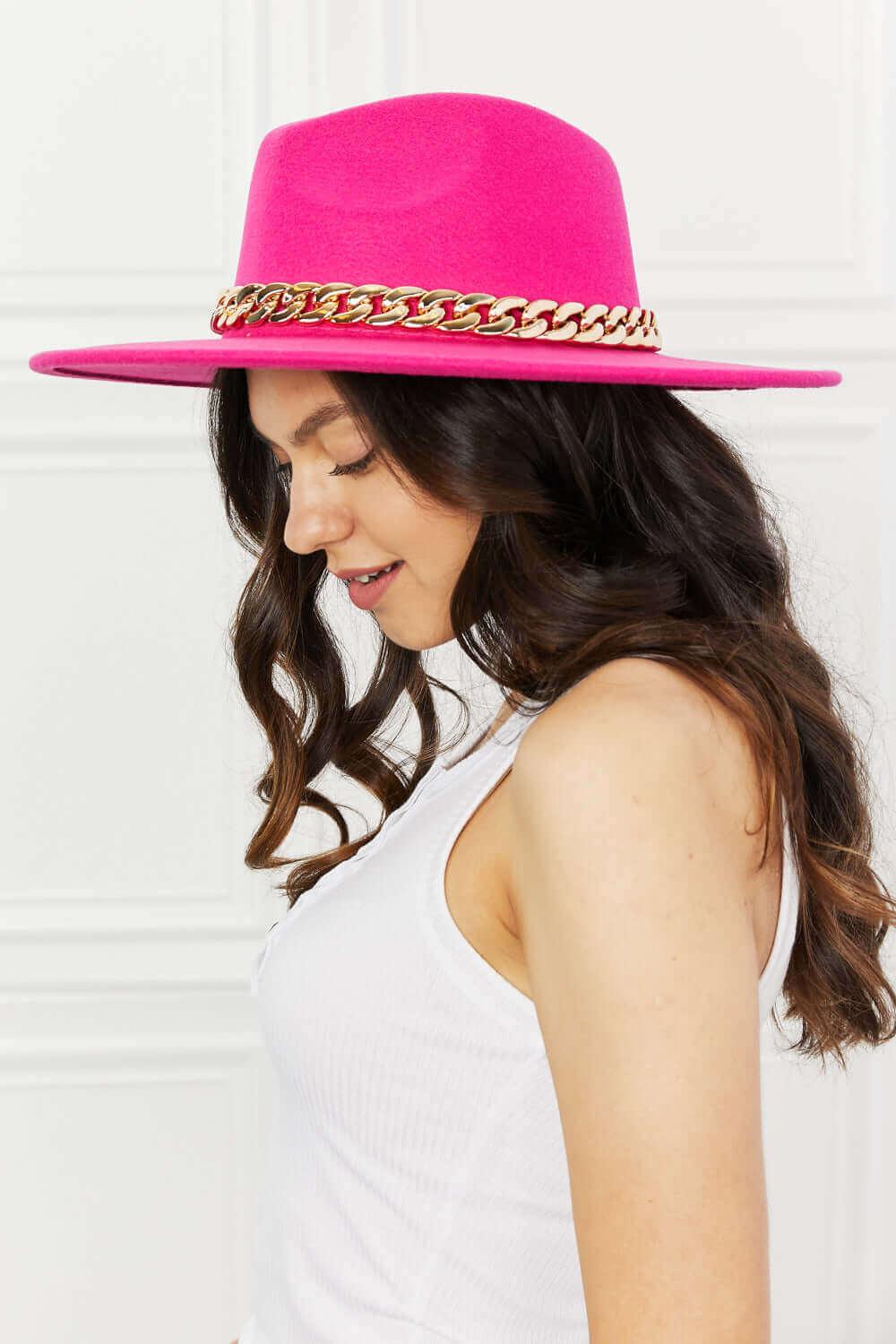 Fame Keep Your Promise Fedora Hat in Pink Trendy - Samslivos