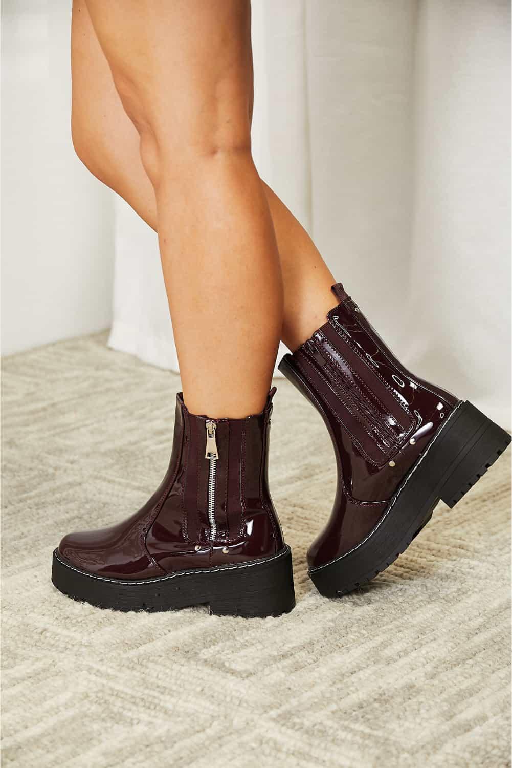 Forever Link Side Zip Platform Boots - SAMFILS