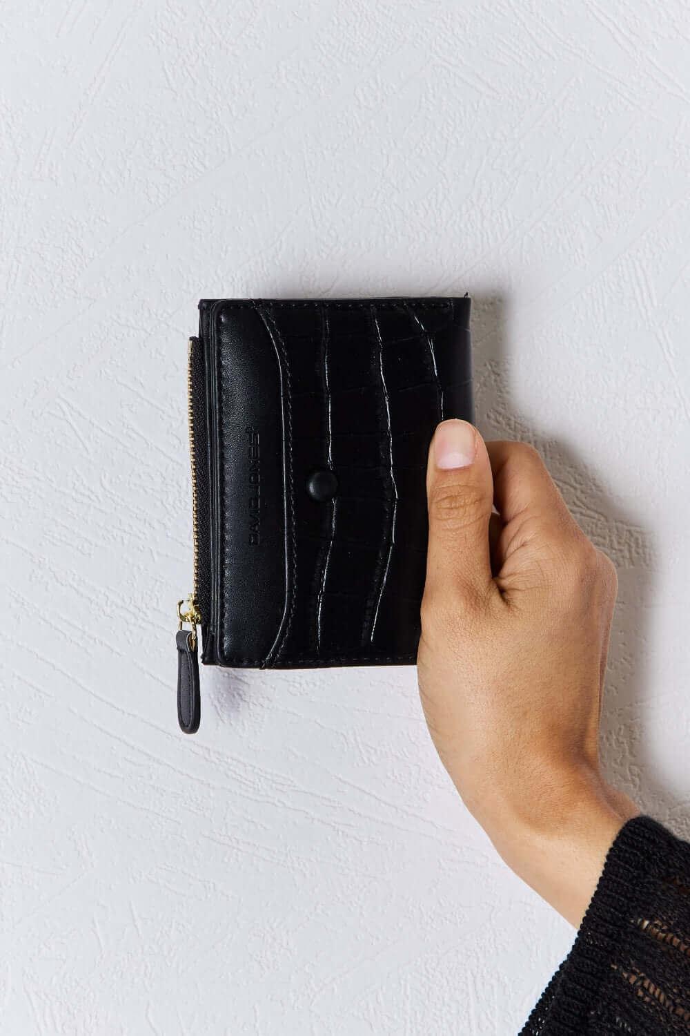 David Jones Texture PU Leather Mini Wallet - SAMFILS