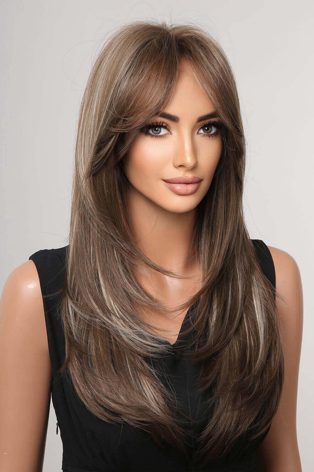 Full-Machine Wigs Synthetic 13*1" Long Straight 22" - Samslivos