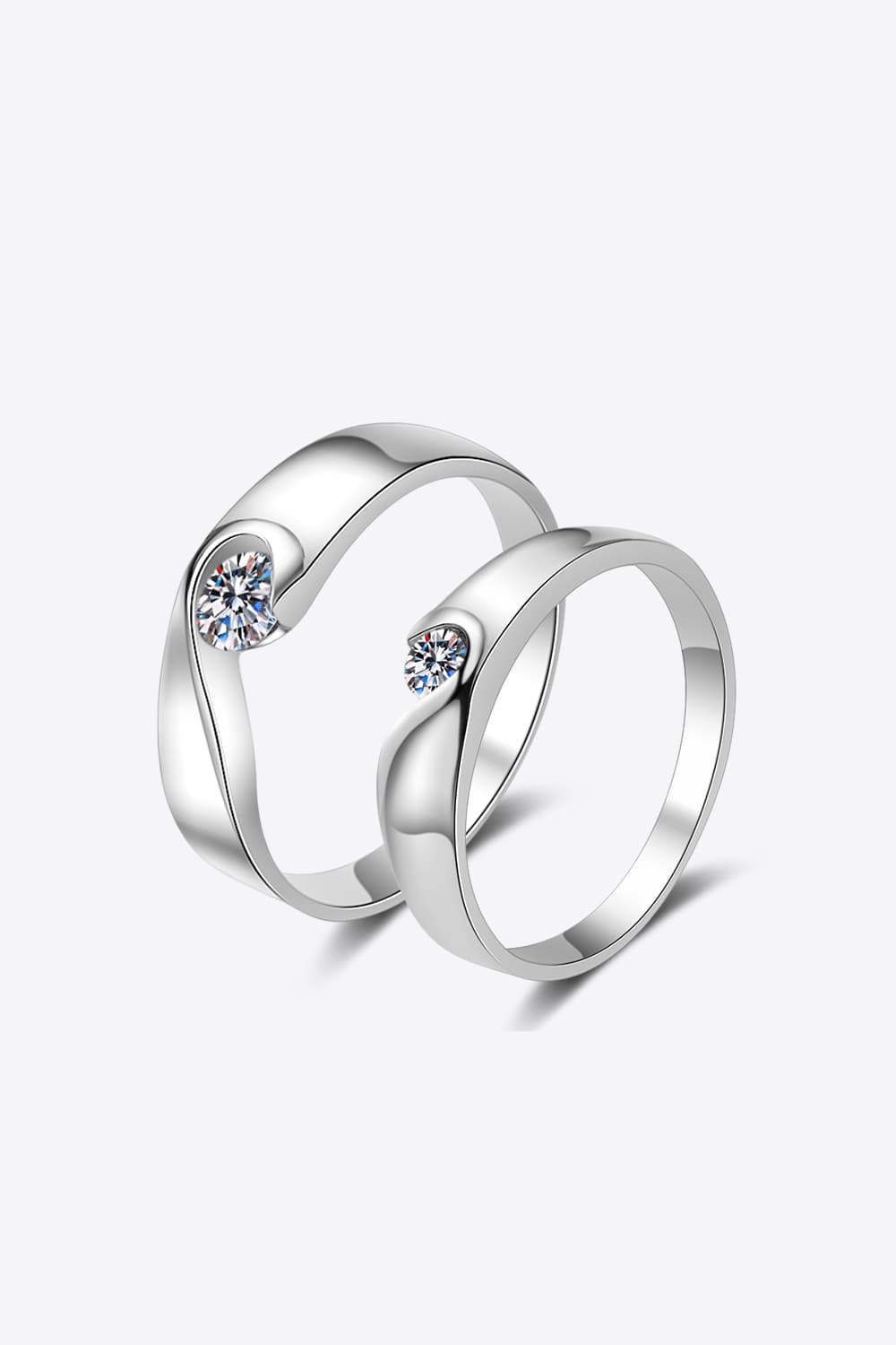 Moissanite Rhodium-Plated Ring - Samslivos