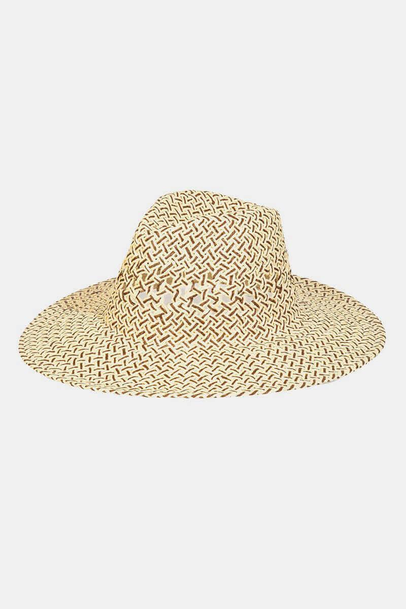 Fame Cutout Woven Straw Contemporary Hat - SAMFILS