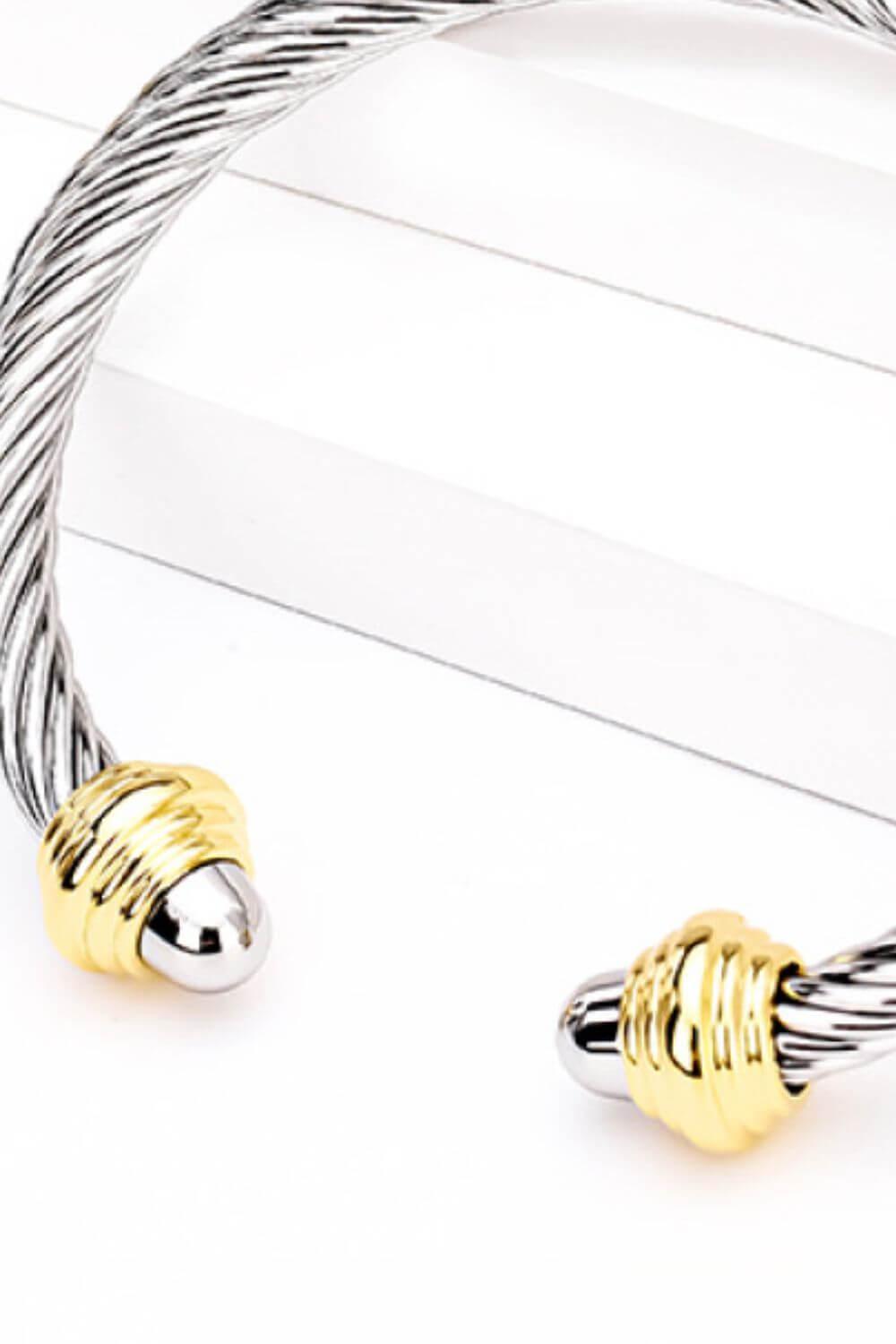 Stainless Steel Twisted Open Bracelet - Samslivos