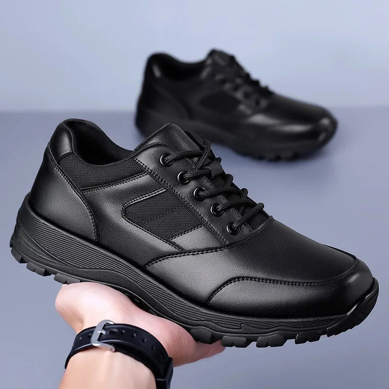 Black Leather Sneakers