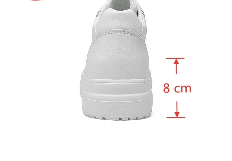 Sneakers Man Elevator Shoes Height Increase Insole White - Samslivos