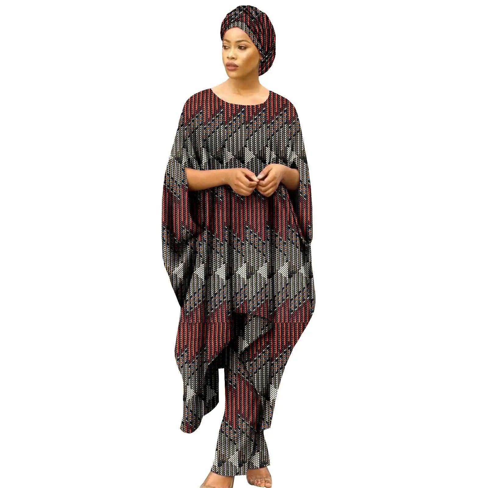 African Clothes for Women Dashiki Print Long Dress Pants - SAMFILS