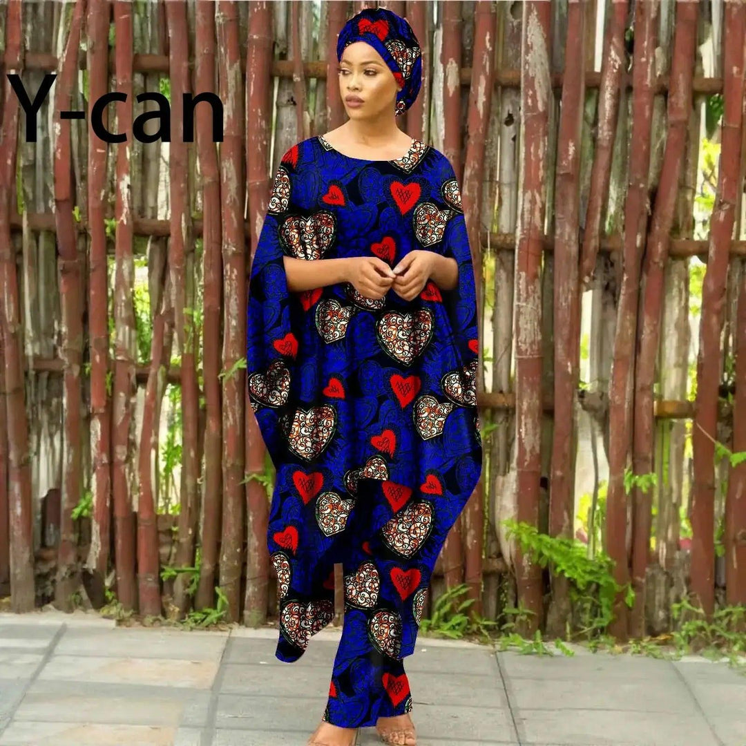 African Clothes for Women Dashiki Print Long Dress Pants - SAMFILS