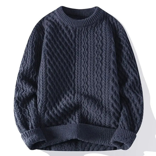 Fashion Knitted Sweaters for Winter Round Neck Men Long Sleeve