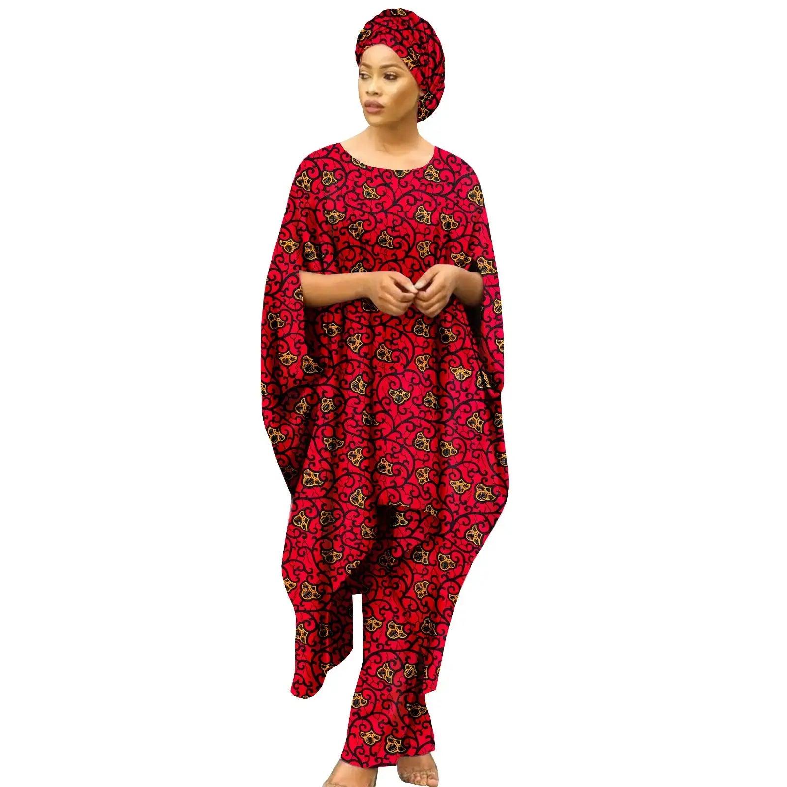 African Clothes for Women Dashiki Print Long Dress Pants - SAMFILS