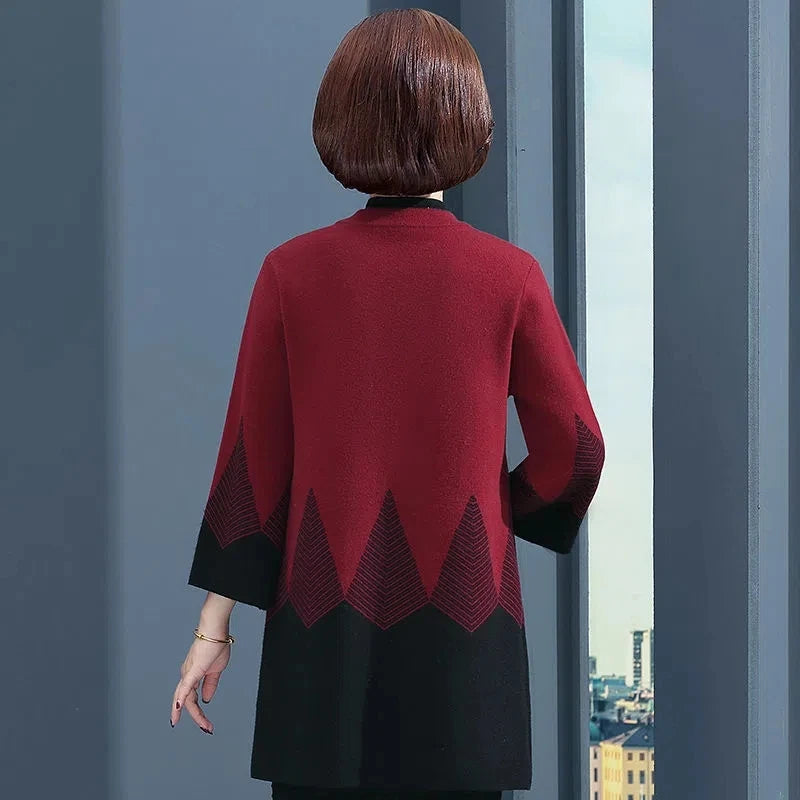 Knit Sweater Cardigan Jacket Noble Elegant Female Coat