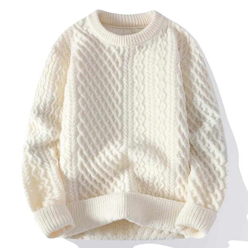 Fashion Knitted Sweaters for Winter Round Neck Men Long Sleeve