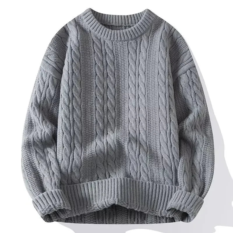 Round Neck Sweater Loose-fit Knitted Style Knitwear