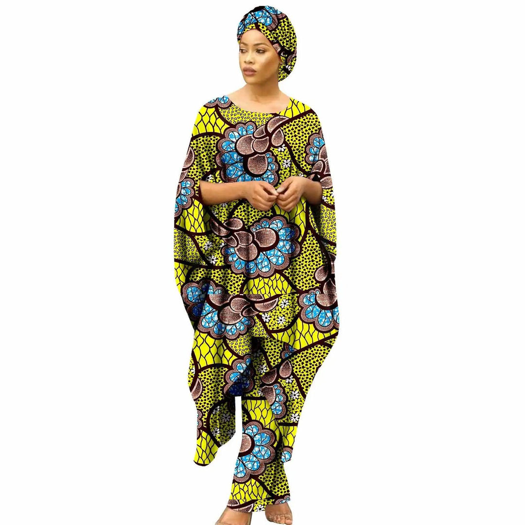 African Clothes for Women Dashiki Print Long Dress Pants - SAMFILS