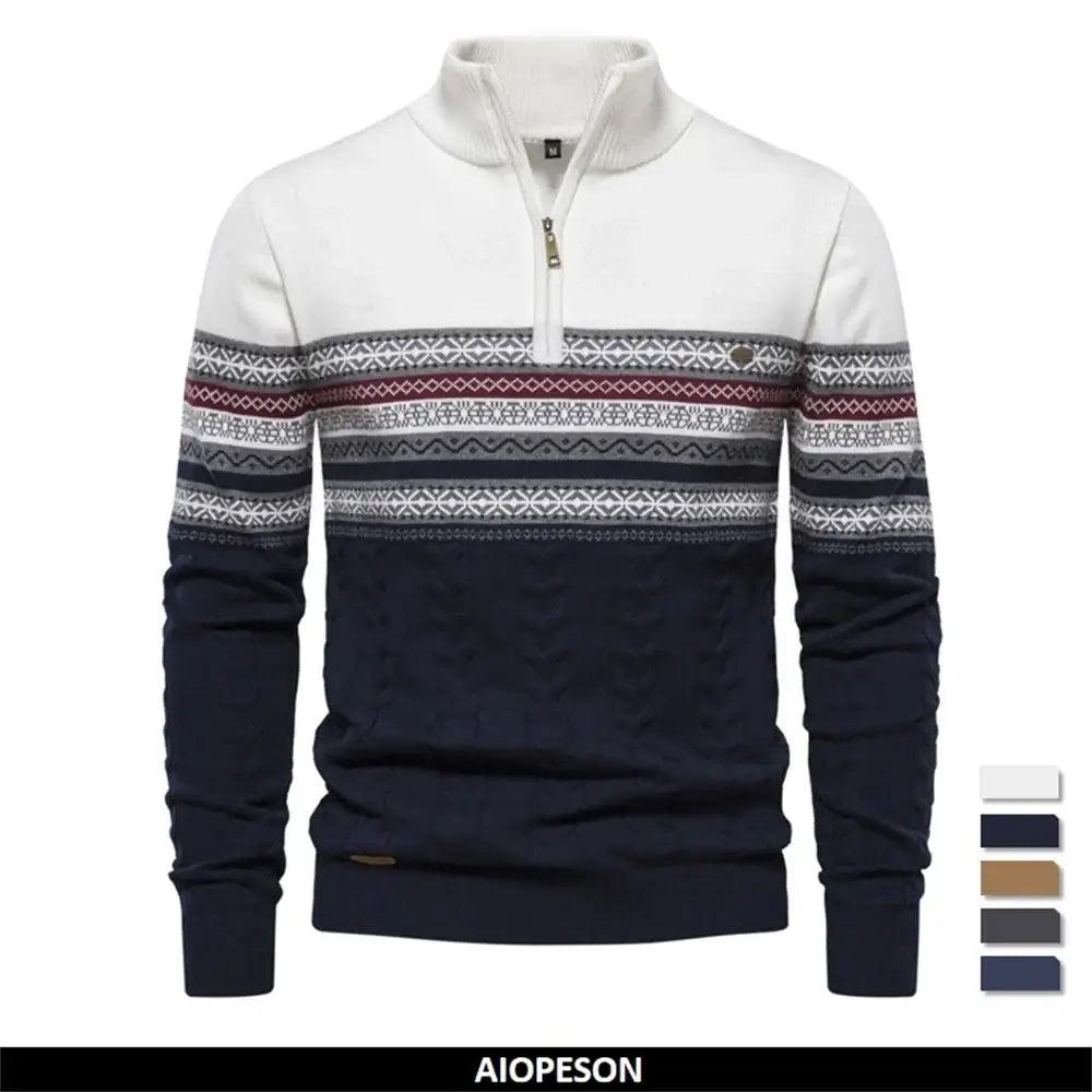 Cotton Sweaters for Men Ethnic Patterns Casual - SAMFILS