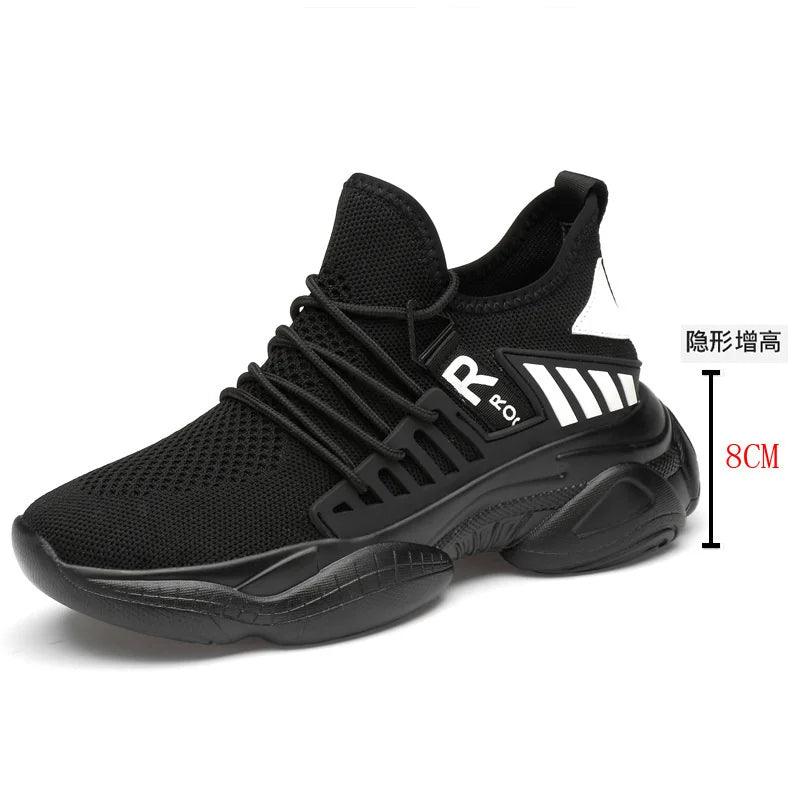 Men Elevator Shoes Man Breathable Casual Shoes Hidden Heels - SAMFILS