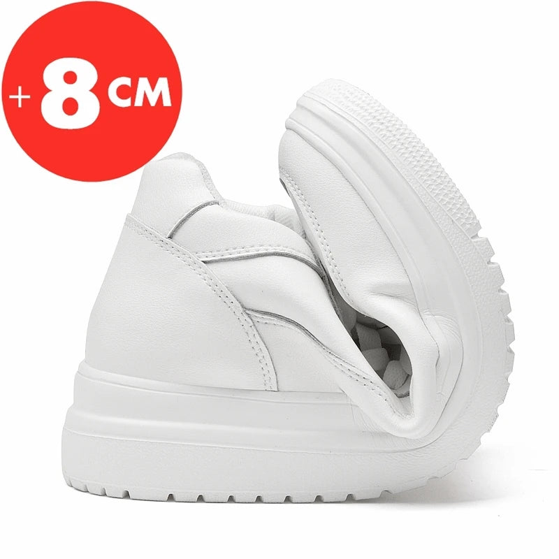 Sneakers Man Elevator Shoes Height Increase Insole White - Samslivos