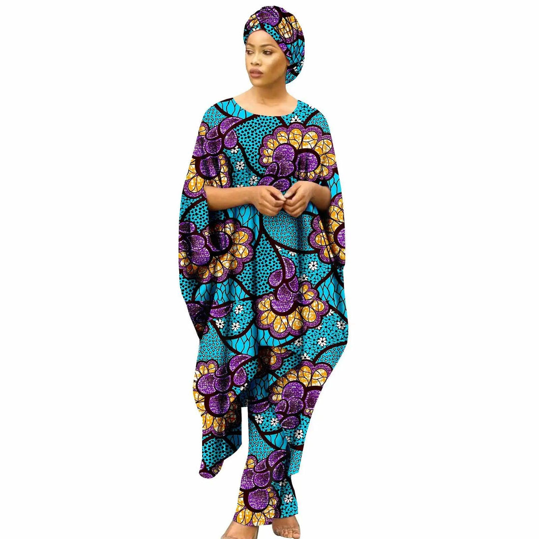 African Clothes for Women Dashiki Print Long Dress Pants - SAMFILS