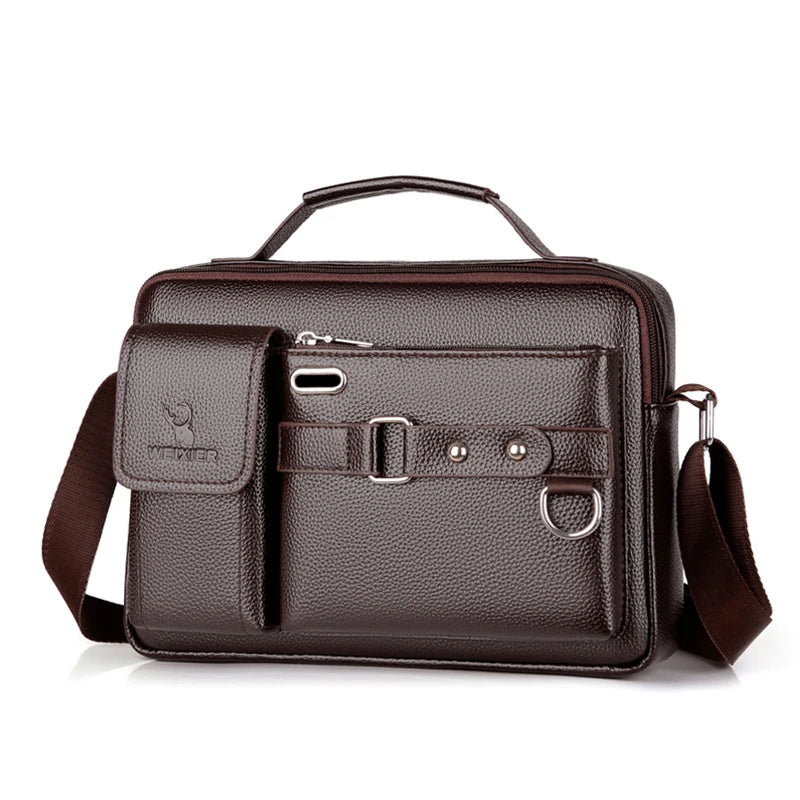 Fashion Men Shoulder Bag Business Crossbody Bags PU Leather - Samslivos