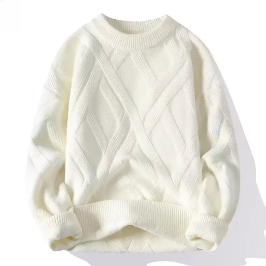 Round Neck Sweater Loose-fit Knitted Style Knitwear