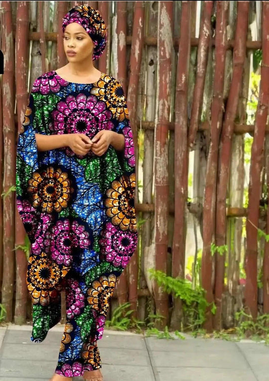 African Clothes for Women Dashiki Print Long Dress Pants - Samslivos