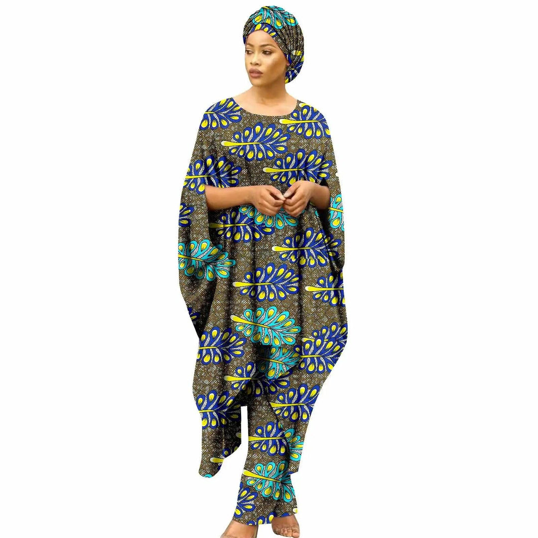 African Clothes for Women Dashiki Print Long Dress Pants - SAMFILS