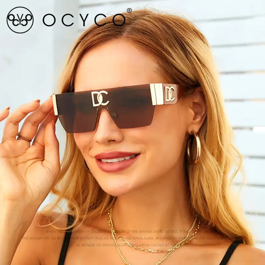 Fashion Square Sunglasses Women Ladies One-Piece Designer - Samslivos