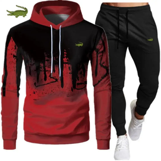 Hooded Sweater Set 2-piece Fleece Warm Sweatshirt + Pants - SAMFILS